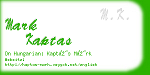 mark kaptas business card